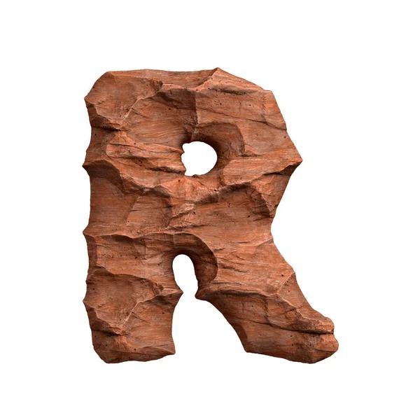 Desert Sandstone Letter Capital Red Rock Font Isolated White Background — Stock Photo, Image