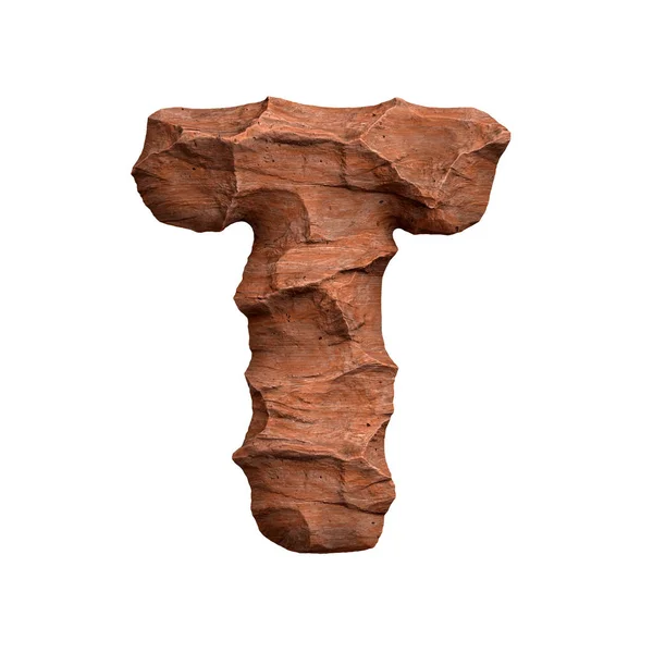 Desert Sandstone Letter Capital Red Rock Fonte Isolada Fundo Branco — Fotografia de Stock