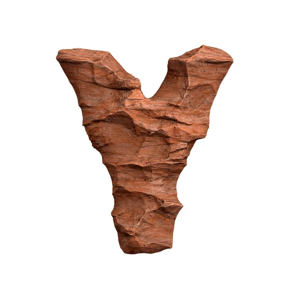 Piedra Arenisca Del Desierto Letra Gran Fuente Roca Roja Aislada —  Fotos de Stock