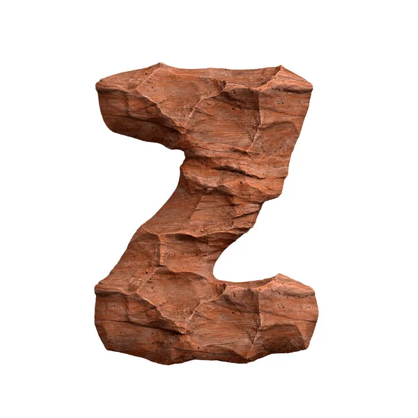 Desert Sandstone Letter Capital Red Rock Fonte Isolada Fundo Branco — Fotografia de Stock