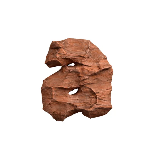 Desert Sandsten Bokstav Liten Röd Rock Typsnitt Isolerad Vit Bakgrund Stockbild