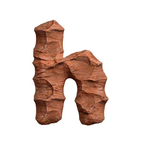 Desert Sandstone Letter Small Red Rock Font Isolated White Background — Stock Photo, Image
