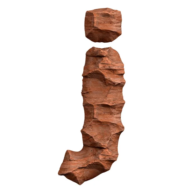 沙漠砂岩字母J 小写字母3D红色岩石字体隔离在白色背景 这个字母表非常适合与亚利桑那州 沙漠有关但不限于亚利桑那州的富有创意的插图 免版税图库照片