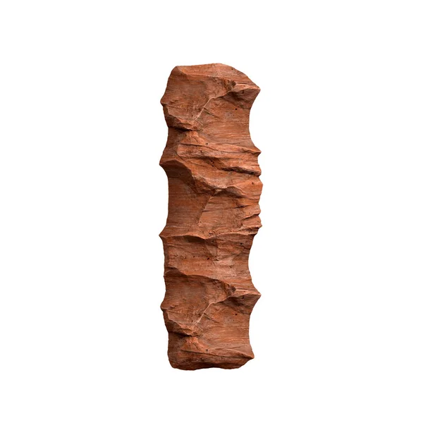 Wüstensandstein Buchstabe Kleine Rote Felsschrift Isoliert Auf Weißem Hintergrund Dieses — Stockfoto