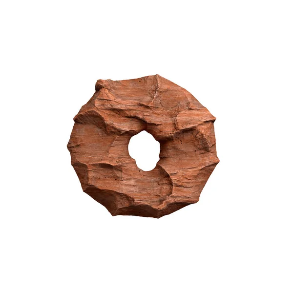 Desert Sandstone Letter Lowercase Red Rock Font Isolato Sfondo Bianco — Foto Stock