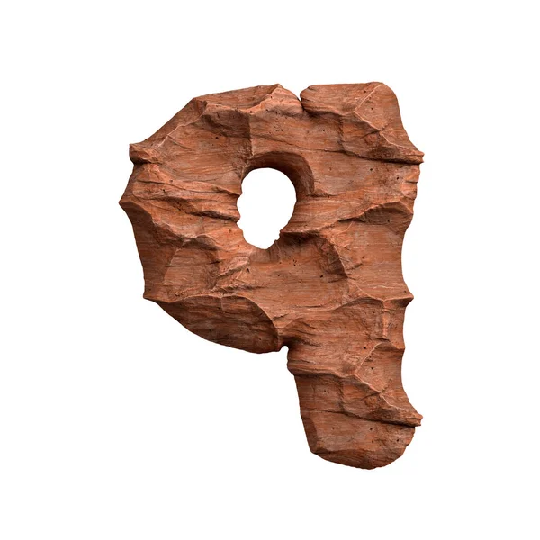 Desert Sandstone Letter Pequena Fonte Red Rock Isolada Fundo Branco — Fotografia de Stock