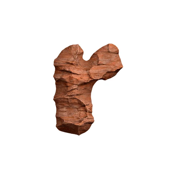 Wüstensandstein Buchstabe Kleine Rote Felsschrift Isoliert Auf Weißem Hintergrund Dieses — Stockfoto