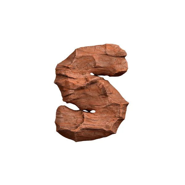 Woestijnzandsteen Letter Kleine Kast Rood Rotslettertype Geïsoleerd Witte Achtergrond Dit — Stockfoto