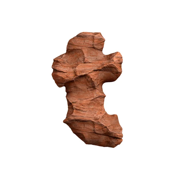 Desert Sandstone Letter Lower Case Red Rock Font Isolated White — Stock Photo, Image