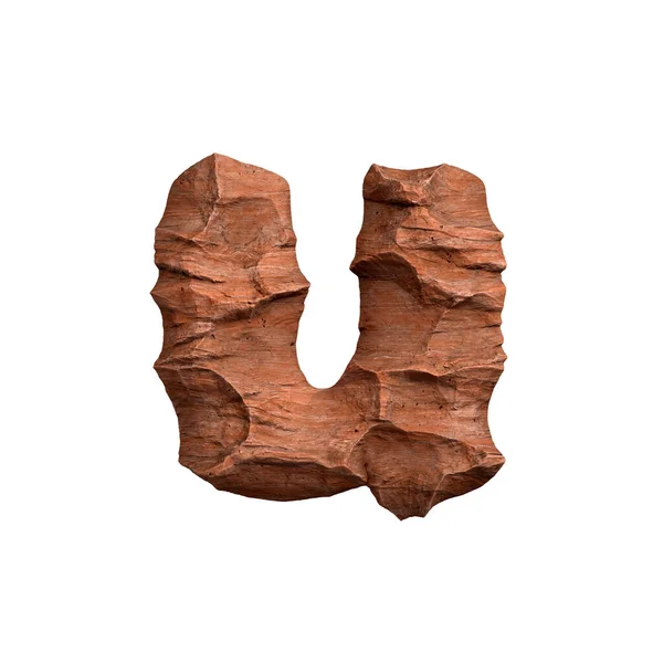 Desert Sandstone Letter Small Red Rock Font Isolated White Background — Stock Photo, Image