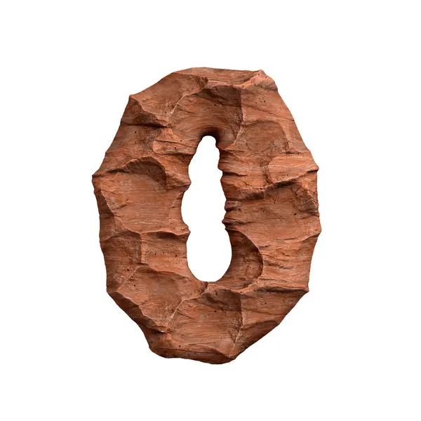 沙漠砂岩数0 3D红色岩石数字孤立在白色背景 这个字母表非常适合与亚利桑那州 沙漠有关但不限于亚利桑那州的富有创意的插图 免版税图库图片