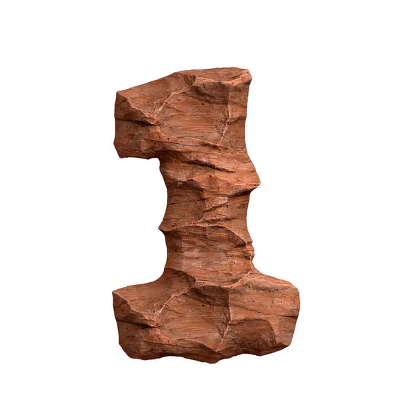 Piedra Arenisca Del Desierto Número Dígito Roca Roja Aislado Sobre —  Fotos de Stock