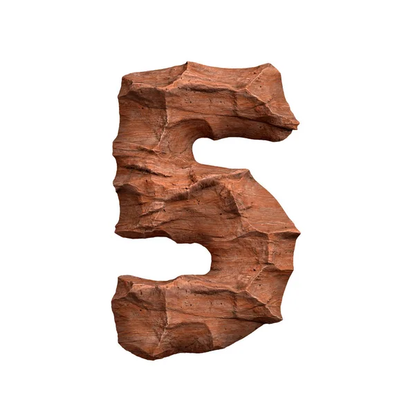 Desert Sandsten Nummer Röd Klippa Siffra Isolerad Vit Bakgrund Detta — Stockfoto