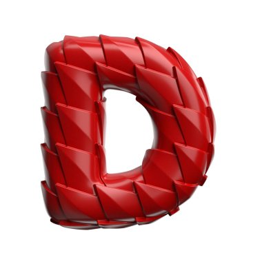 ejderha harfi D - Büyük harf 3d sürüngen ölçekli yazı tipi beyaz arkaplanda izole edildi. Bu alfabe yaratıcı illüstrasyonlar için mükemmeldir ama sadece Çin 'in yeni yılı, mitleri ve video oyunları ile sınırlı değildir....