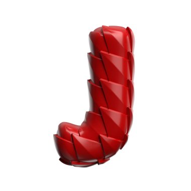 ejderha harfi J - beyaz arkaplanda izole edilmiş büyük 3d sürüngen ölçekli yazı tipi. Bu alfabe yaratıcı illüstrasyonlar için mükemmeldir ama sadece Çin 'in yeni yılı, mitleri ve video oyunları ile sınırlı değildir....