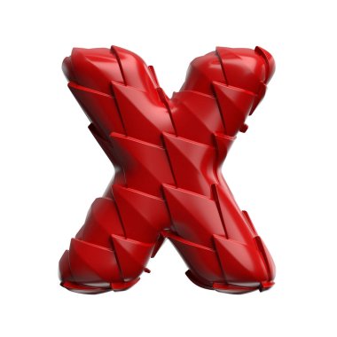 ejderha harfi X - Büyük harf 3d sürüngen ölçekli yazı tipi beyaz arkaplanda izole edildi. Bu alfabe yaratıcı illüstrasyonlar için mükemmeldir ama sadece Çin 'in yeni yılı, mitleri ve video oyunları ile sınırlı değildir....