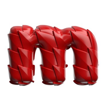 ejderha harfi M - beyaz arkaplanda izole edilmiş küçük 3d sürüngen ölçekli yazı tipi. Bu alfabe yaratıcı illüstrasyonlar için mükemmeldir ama sadece Çin 'in yeni yılı, mitleri ve video oyunları ile sınırlı değildir....