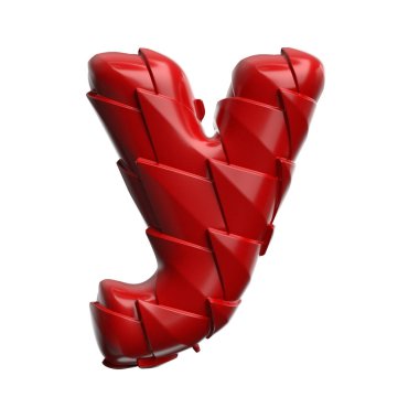 ejderha harfi Y - küçük 3d sürüngen ölçekli yazı tipi beyaz arkaplanda izole. Bu alfabe yaratıcı illüstrasyonlar için mükemmeldir ama sadece Çin 'in yeni yılı, mitleri ve video oyunları ile sınırlı değildir....