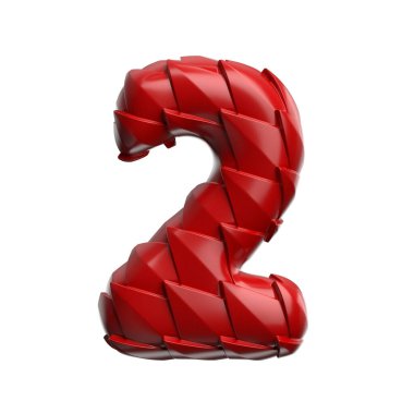 2 numaralı ejderha - beyaz arka planda izole edilmiş 3 boyutlu sürüngen rakamı. Bu alfabe yaratıcı illüstrasyonlar için mükemmeldir ama sadece Çin 'in yeni yılı, mitleri ve video oyunları ile sınırlı değildir....