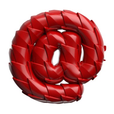 ejderha e-posta işareti - 3d Arobase sembolü sürüngen ölçeği beyaz arka planda izole. Bu alfabe yaratıcı illüstrasyonlar için mükemmeldir ama sadece Çin 'in yeni yılı, mitleri ve video oyunları ile sınırlı değildir....