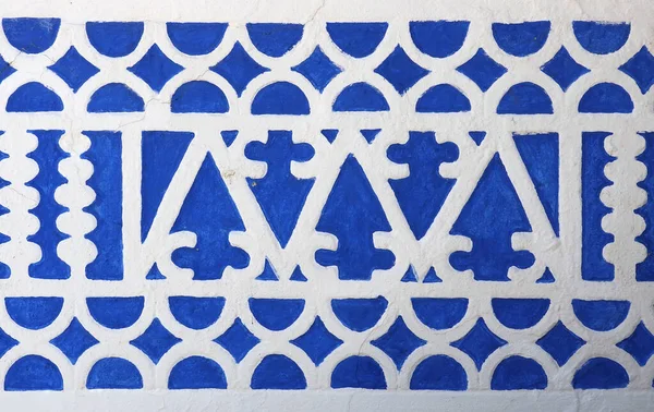Blue Symbols White Wall — Stock Photo, Image
