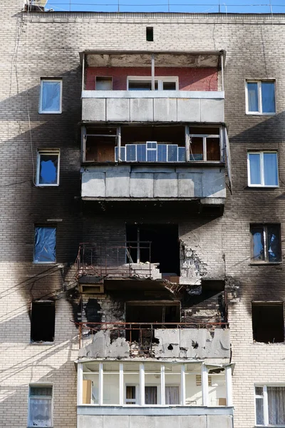 IRPIN, UKRAINE, JUNE 6, 2022: Russian terrorist army damaged dwelling houses and killed people in Irpin town, Kyiv Oblast on March 2022. After bombing.Terror and genocide of Ukrainian people