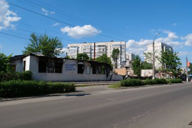 BORODYANKA, UKRAINE, JUNE 8, 2022: After bombing. Russian army of terrorist and marauders dropped bombs and destroyed houses, killed civilians on February 2022. Terror and genocide of Ukrainian people