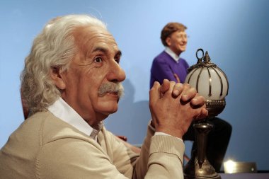 BUKOVEL, UKRAINE, OCTOBER 13, 2022: World-famous scientist, theoretical physicist, Nobel laureate, creator of theory of relativity, greatest and most influential physicist of all time Albert Einstein