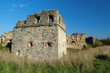 Ruins of Pniv Castle - medieval historical object in Nadvornyansky district of Ivano-Frankivsk region, western Ukraine