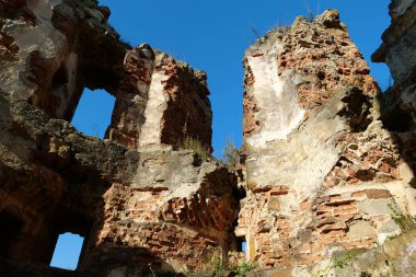Ruins of Pniv Castle - medieval historical object in Nadvornyansky district of Ivano-Frankivsk region, western Ukraine