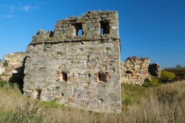 Ruins of Pniv Castle - medieval historical object in Nadvornyansky district of Ivano-Frankivsk region, western Ukraine