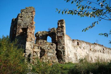 Ruins of Pniv Castle - medieval historical object in Nadvornyansky district of Ivano-Frankivsk region, western Ukraine