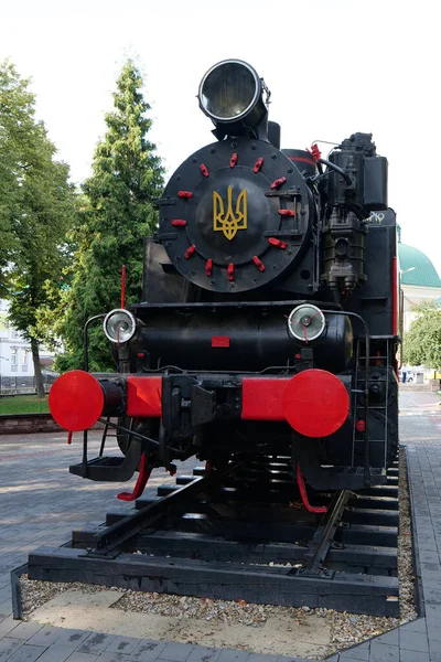Ivano Frankivsk Ukraine Αυγούστου 2022 Παλιά Ατμομηχανή Κοντά Στον Κεντρικό — Φωτογραφία Αρχείου