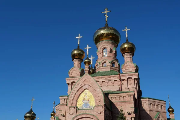 Kirche Der Muttergottes Ikone Lebenspendende Quelle Fürbitte Kloster Goloseevsky Eremitage — Stockfoto