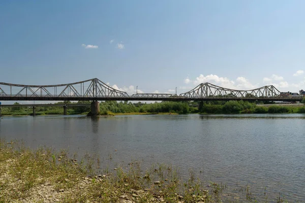 Old Metal Bridge Dniester River City Galich Halych Western Ukraine — 스톡 사진
