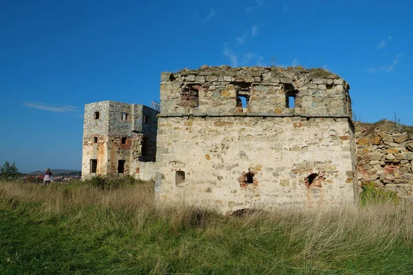 Ancient Stone Towers Pniv Castle Medieval Historical Object Ivano Frankivsk — Foto de Stock