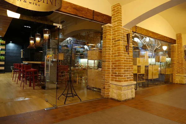 Ivano Frankivsk Ukraine August 2022 Cafe Shops Gallery Old Bastion — Zdjęcie stockowe