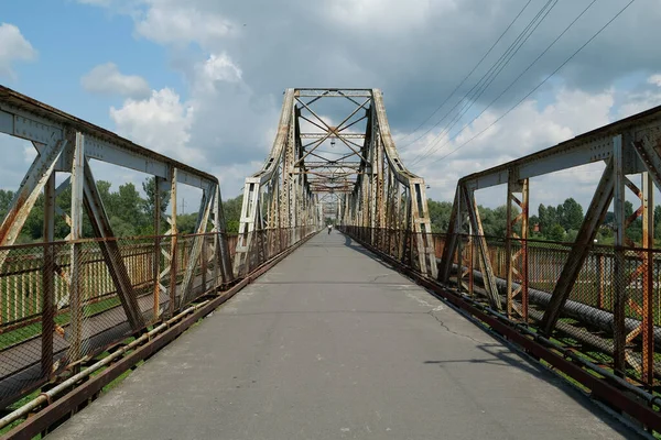 Старый Металлический Мост Через Днестр Городе Галич Галич Западная Украина — стоковое фото