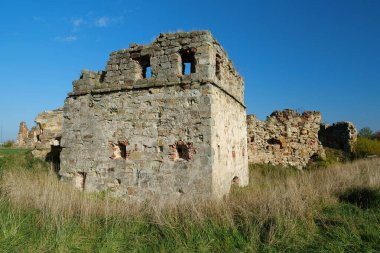 Ruins of Pniv Castle - medieval historical object in Nadvornyansky district of Ivano-Frankivsk region, western Ukraine