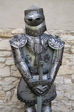 Metal knight armours with sword