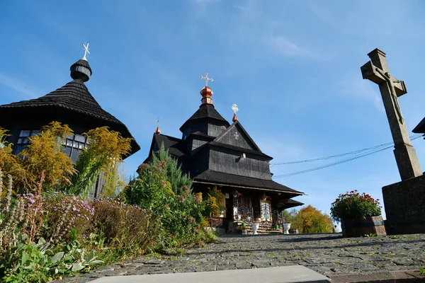 Kościół Narodzenia Najświętszej Marii Panny Wieku Worochcie Zachodniej Ukrainie Karpaty — Zdjęcie stockowe