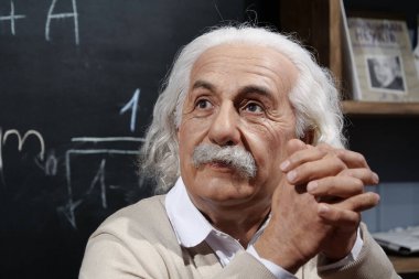 BUKOVEL, UKRAINE, OCTOBER 13, 2022: World-famous scientist, theoretical physicist, Nobel laureate, creator of theory of relativity, greatest and most influential physicist of all time Albert Einstein