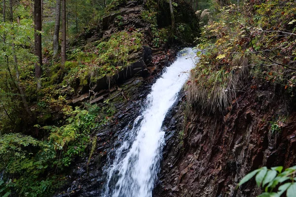 Zhenetskyi Huk Waterfall Huk Waterfall Zhenets River Carpathian National Park — Stock Photo, Image