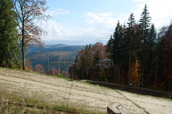 Bukovel Carpathian Mountains Ukraine October 2022 Ski Lift Bukovel Красиве — стокове фото