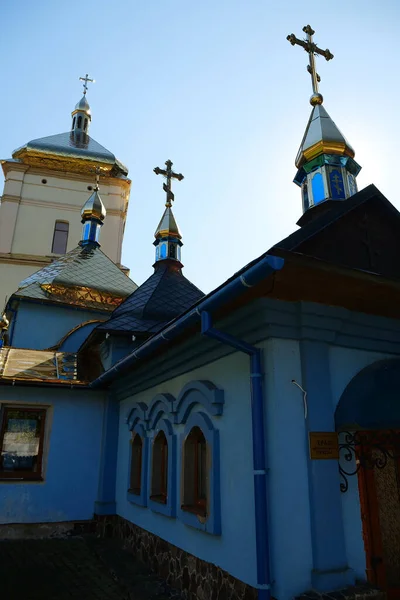 Manyava Skete Exaltation Holy Cross Hutan Pegunungan Carpathia Ukraina Orthodoks — Stok Foto