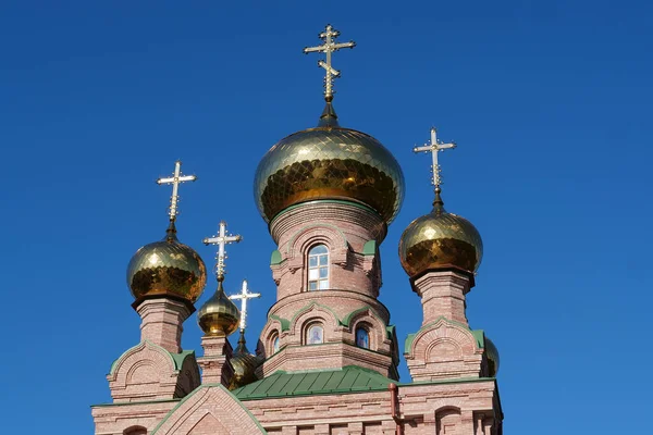 Kyrkan Ikonen Guds Moder Livgivande Våren Helig Förbön Kloster Goloseevsky — Stockfoto