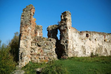 Ruins of Pniv Castle - medieval historical object in Nadvornyansky district of Ivano-Frankivsk region, western Ukraine