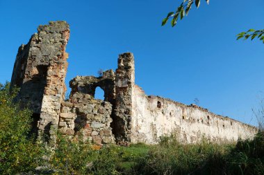 Ruins of Pniv Castle - medieval historical object in Nadvornyansky district of Ivano-Frankivsk region, western Ukraine