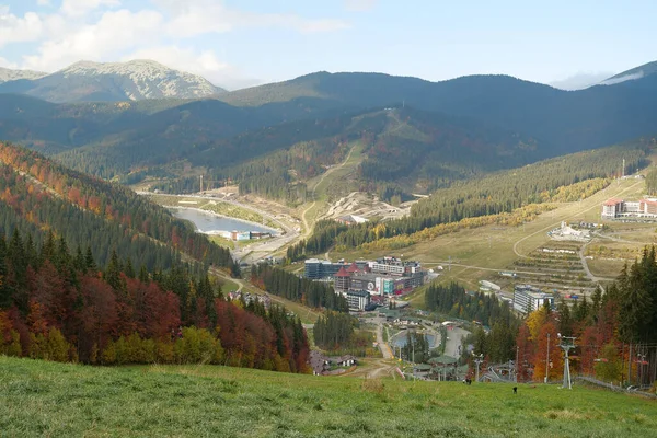 Bukovel Carpathian Mountains Ukraine Oktober 2022 Panorama Uitzicht Bukovel Prachtig — Stockfoto