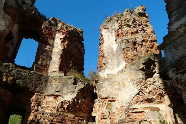 Stone Ruins Pniv Castle Medieval Historical Object Ivano Frankivsk Region — Foto Stock